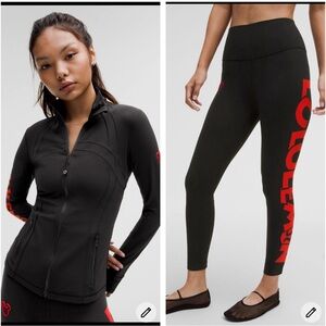 Lululemon x Disney Define Jacket & Align Leggings Set Size 6 Black/Red NWT
